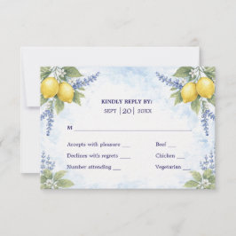 Mediterrane Citrus Botanische RSVP Huwelijksreacti Kaartje