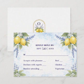 Mediterrane Citrus Botanische RSVP Huwelijksreacti Kaartje