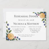 Mediterrane Citrus bruiloft repetitie diner Kaart (Voorkant)