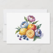 Mediterrane Citrus bruiloft repetitie diner Kaart (Achterkant)