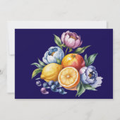 Mediterrane Citrus bruiloft repetitie diner Kaart (Achterkant)