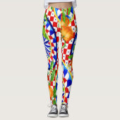 Mediterrane Citrus & Dolce Tegel Leggings (Voorkant)