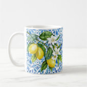 Mediterrane Citrus en Blauwe Tegels Koffiemok (Links)