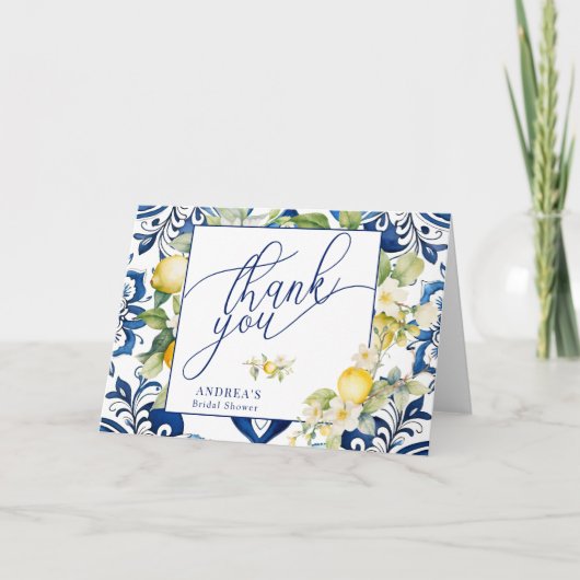 Mediterrane Citrus Lemon Vrijgezellenfeest Bedankt (Voorkant)