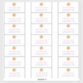 Mediterrane Citrus Pink Guest Envelope Adres Sticker (Vel)