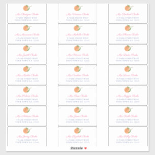 Mediterrane Citrus Pink Guest Envelope Adres Sticker