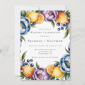 Mediterrane Citrusboeket Bruiloft Kaart (Voorkant)