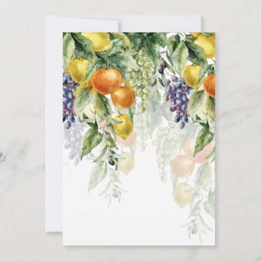 Mediterrane Citrustuin Bruidsdouche Kaart (Achterkant)
