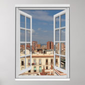 Mediterrane City Uitzicht Fake Window Poster (Voorkant)