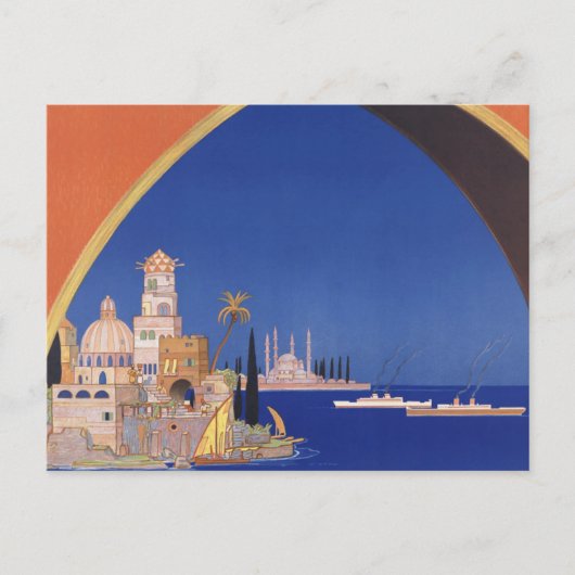 Mediterrane cruises Ship Line Vintage Travel Briefkaart (Voorkant)