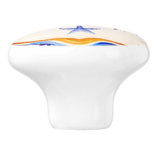 mediterrane dolfijnen keramische knop (Zijkant)