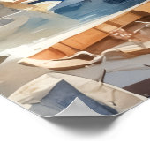 Mediterrane dorp watercolor boho-stijl poster (Hoek)