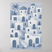 Mediterrane dorpsmuurkunst – Kustcharme Poster (Voorkant)