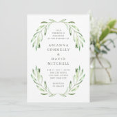 Mediterrane eenvoud | Olive Branch Wedding Kaart (Staand voorkant)