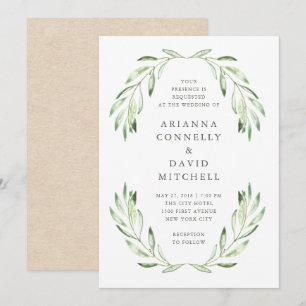 Mediterrane eenvoud Olive Branch Wedding Kaart