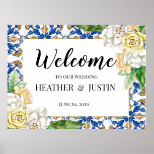 Mediterrane emon welkomstbord bruiloft poster