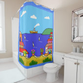 Mediterrane feestdag douchegordijn (In situ)