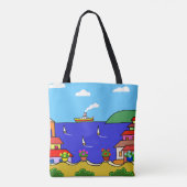 Mediterrane feestdag tote bag (Achterkant)