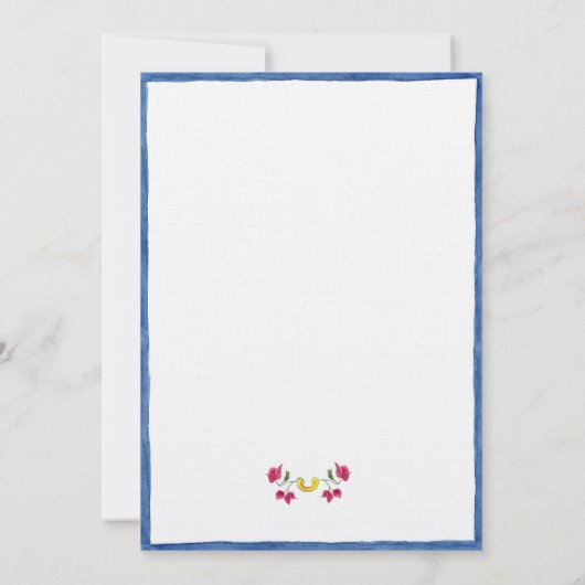 Mediterrane Floral Garden Birthday Party Kaart (Achterkant)