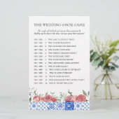 Mediterrane Floral Pink Vrijgezellenfeest Game Briefpapier (Staand voorkant)