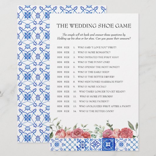 Mediterrane Floral Pink Vrijgezellenfeest Game Briefpapier (Voorkant / Achterkant)