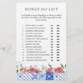 Mediterrane Floral Pink Vrijgezellenfeest Game Sta Briefpapier (Voorkant)