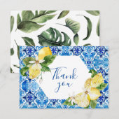 Mediterrane florale tegels Dank u wel! Bedankkaart (Voorkant / Achterkant)