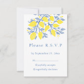 Mediterrane geïnspireerde Lemon Vines RSVP-kaart RSVP Kaartje (Voorkant)