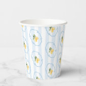 Mediterrane gele citroen en blauwe bogen papieren bekers (Achterkant)