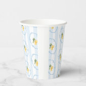 Mediterrane gele citroen en blauwe bogen papieren bekers (Rechts)