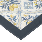 Mediterrane gele citroenen marineblauwe tegels tafelkleed (Gekanteld)