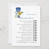 Mediterrane gok die zei het douchegame kaart (Voorkant)