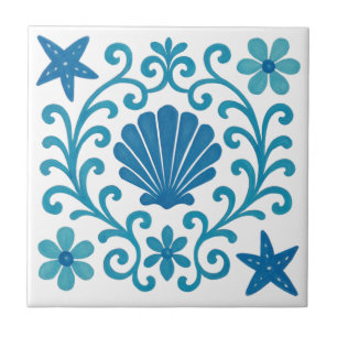 Mediterrane Harmonie – Blauw & Turquoise Kust Tegeltje