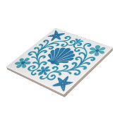 Mediterrane Harmonie – Blauw & Turquoise Kust Tegeltje (Zijkant)