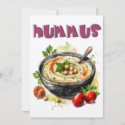 Mediterrane Hummus Gezond Veganistisch حم ص Kaart (Voorkant)