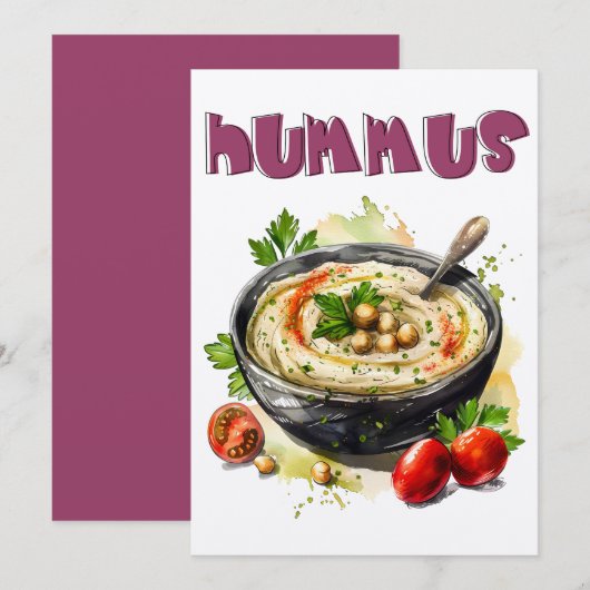 Mediterrane Hummus Gezond Veganistisch حم ص Kaart (Voorkant / Achterkant)