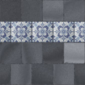 Mediterrane Inspiratie Blauwe Bloem Geometrisch Tegeltje