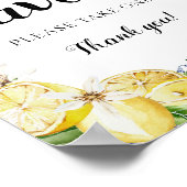 Mediterrane Italiaanse blauwe Tegel Lemons Favors Poster (Hoek)