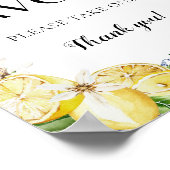 Mediterrane Italiaanse blauwe Tegel Lemons Favors  Poster (Hoek)