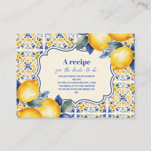 Mediterrane Italiaanse Tegel en Vrijgezellenfeest  Informatiekaartje (Voorkant)