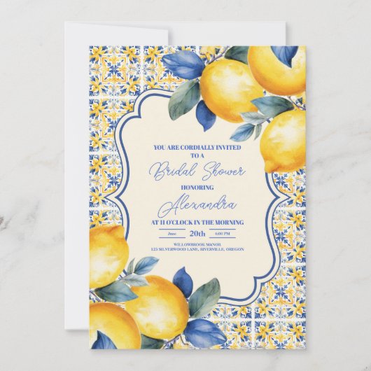 Mediterrane Italiaanse Tegel en Vrijgezellenfeest  Kaart (Voorkant)