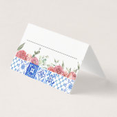 Mediterrane Italië Floral Pink Place Cards Kaart (Voorkant)