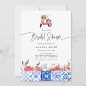 Mediterrane Italië Floral Pink Vrijgezellenfeest Kaart (Voorkant)