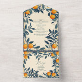 Mediterrane Italië Griekenland Lemon Vibrant Wedde All In One Uitnodiging (Binnen)