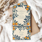 Mediterrane Italië Griekenland Lemon Vibrant Wedde All In One Uitnodiging