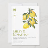 Mediterrane Italië Griekenland Lemon Vibrant Wedde Kaart (Voorkant)