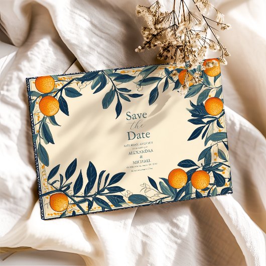 Mediterrane Italië Griekenland Lemon Vibrant Wedde Save The Date