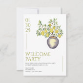 Mediterrane Italië Lemon Vibrant Welkomstfeest Kaart (Voorkant)