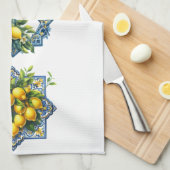 Mediterrane Keukenhanddoek met Citroenen (Quarter Fold)