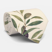 Mediterrane knoop met botanische print stropdas (Opgerold)